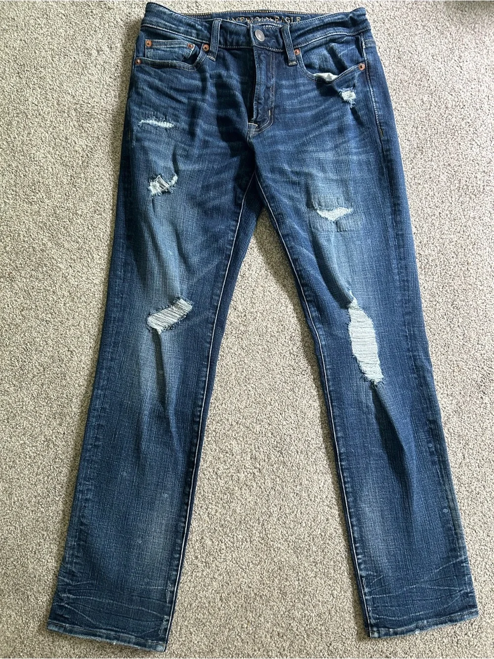 American Eagle Outfitters Distressed Dark Blue Jeans
